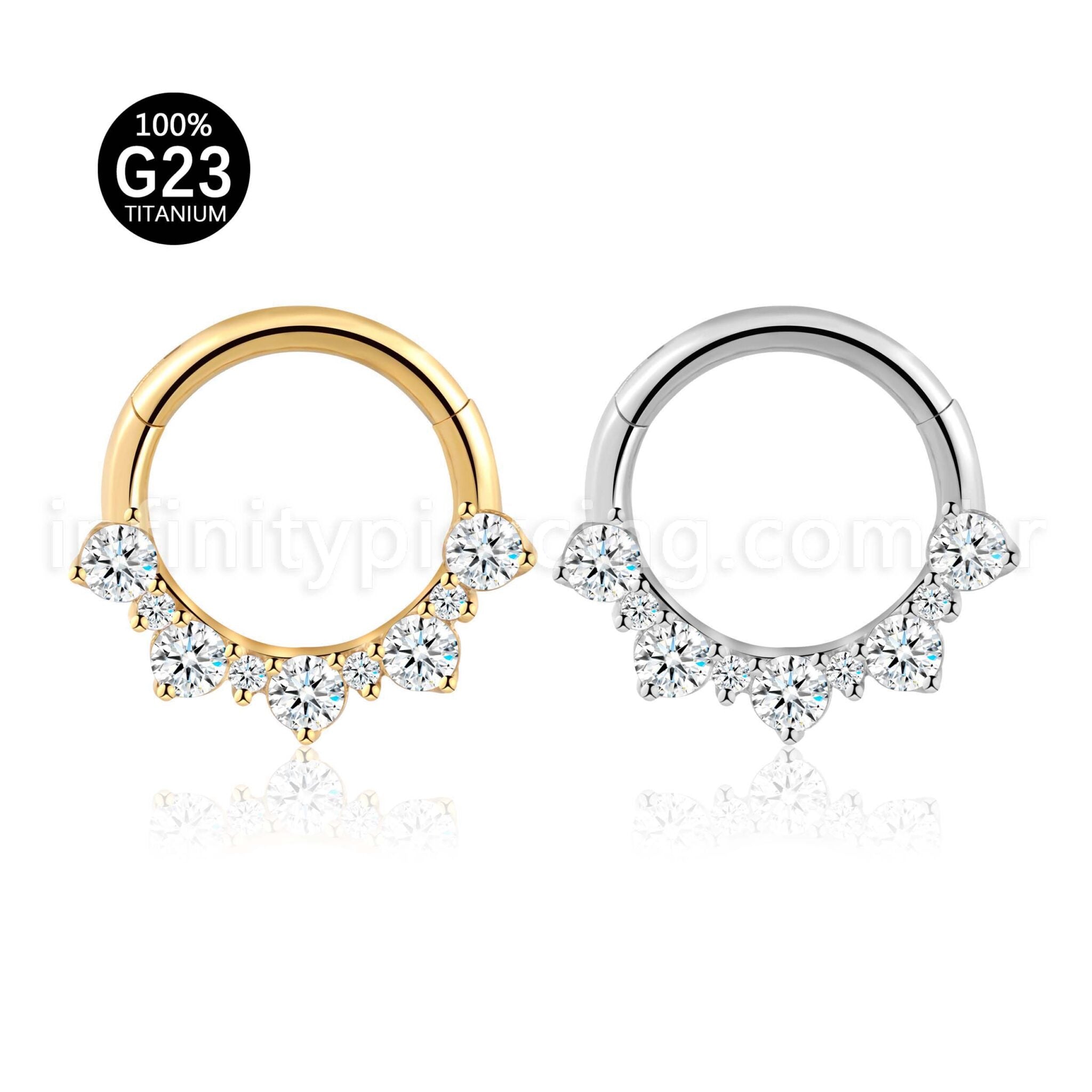 Piercing Argola Titânio Detalhe Zircônia